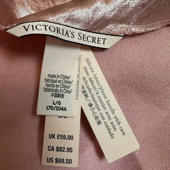 NWT Victorias Secret Cowl Back Satin Slip Dress Pink - Picture 9 of 12